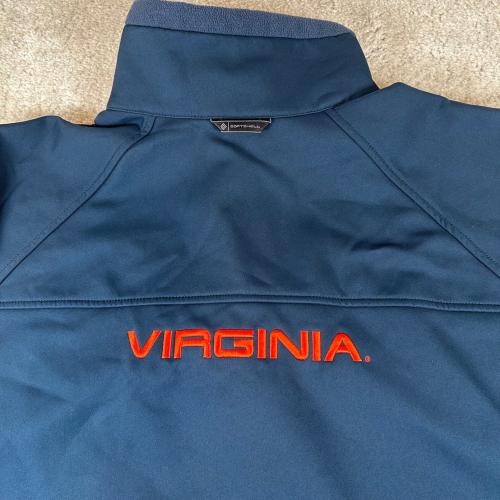 Columbia Softshell Jacket Mens XXL Navy Blue UVA Cavaliers Full Zip Virginia - Picture 4 of 15
